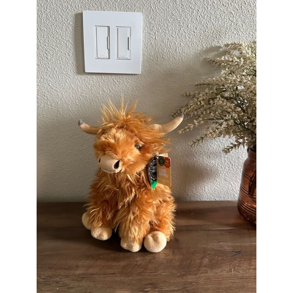 NEW Living Nature Highland Cow Stuffed Animal 10"